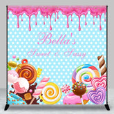 Aperturee - Aperturee Sweet Sassy Candyland Custom Name Birthday Backdrop